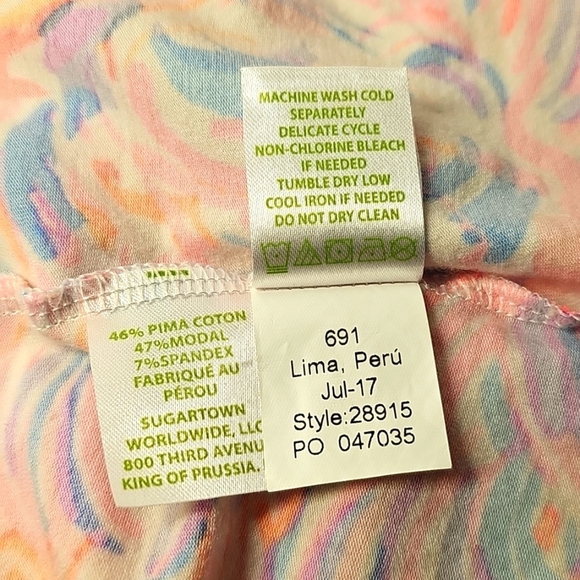 Lilly Pulitzer Womens Soft Flowy Pink Blue Sleeveless Off Shoulder Ruffle Top S - Picture 6 of 6